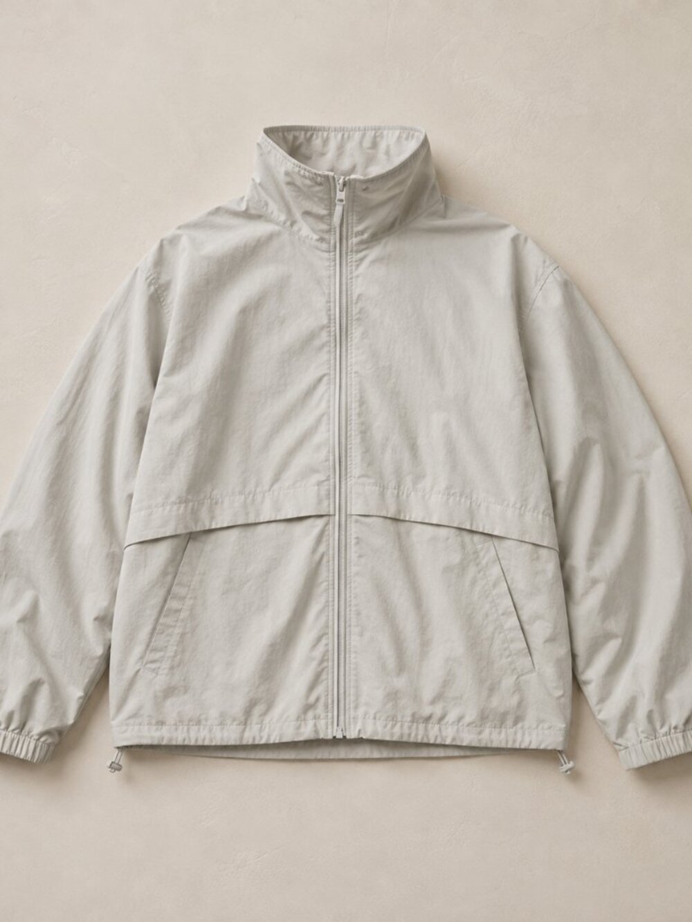 Funnel Neck Drawstring Jacket Windbreaker - Picture 3 of 5